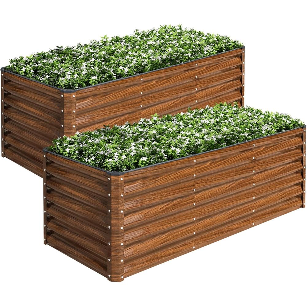 Raised Garden Bed - Zestaw 2 sztuk: ocynkowane podwyższone grządki