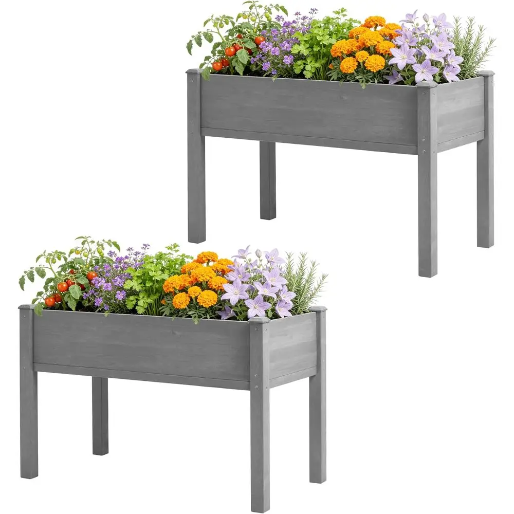 Raised Garden Bed - Zestaw podwyższonych zaroślówek ogrodowych, 48x24x30, drewniana